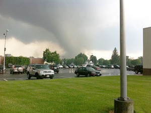 Your new neighbor, brought to you courtesy of climate change: Tornado of June 1, 2011, bearing down on Springfield, Massachusetts. Photo by Mark Putzel