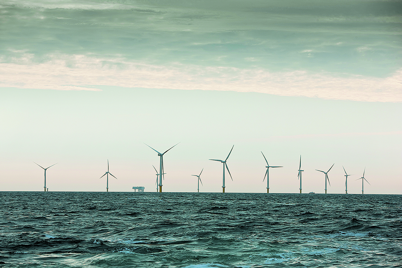 Part of an offshore wind farm developed by DONG Energy in the North Sea capable of powering 200,000 homes. Photo: ongenergy.com