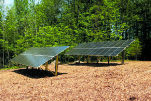 A 12 kW ground-mount array installed as part of the Wolfeboro campaign.  Photo courtesy of Frase Electric.