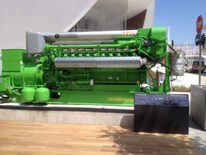 GE’s Jenbacher gas engine can run on biogas. Wikimedia Commons