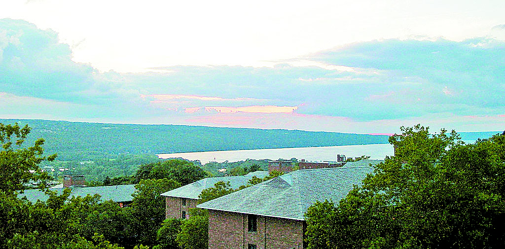  Lake Cayuga, in Tompkins County, seen from the Cornel University campus. Wikimedia Commons.