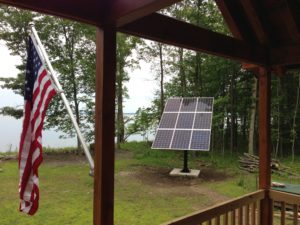 An off-grid system installed by Integrity Energy at Lake Champlain has nine SolarWorld 265-watt modules. Photos courtesy of Integrity Energy.