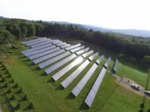 The Upper Valley Aquatic Center’s solar array in Hartford, Vermont.