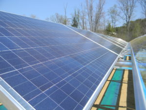 A close-up view of one of the solar arrays on Furlone’s property. Courtesy photos: Craig Bell of Solar Source.