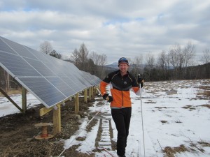In Huntington, VT, Sleepy Hollow Ski Center is nearly 100% solar powered. Pictured is Eli Enman.
