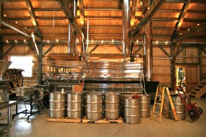 Solar Sweet Maple Syrup is made in a 5x14 D&G wood-fired gasification evaporator. The wood is harvested from their sugar woods and is used to heat the evaporator and the sugarhouse. 