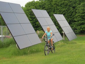 Nancy Rae Mallery on her solar-charged electric bike