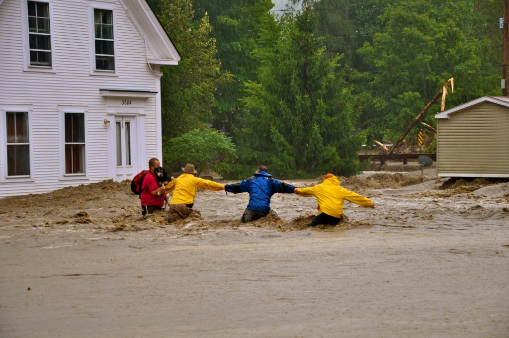 Future storms similar to Irene are inevitable. We must take bold steps, like the carbon pollution tax, to help to slow climate change. This photo was taken in Pittsfield, Vt., during Hurricane Irene. Photo: Barb Wood