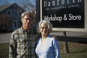 Fred and Judi Danforth, owners of Danforth Pewter. Photo courtesy of Anjanette Lemak, Designer at Danforth Pewter.
